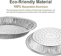 Vista 5 de Moldes redondos de papel de aluminio de 9 pulgadas (paquete de 50), recipientes desechables resistentes para asar, almacenar, hornear, cocinar