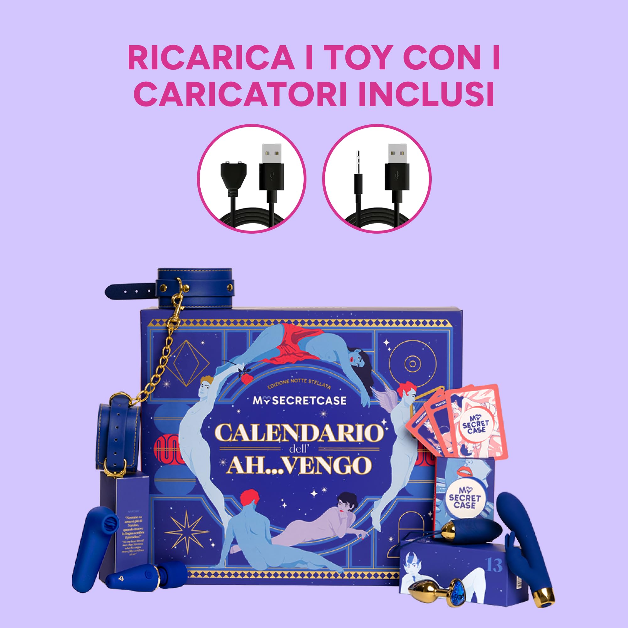 MySecretCase Il Nuovo Calendario dell’Ah…Vengo 2025 Giochi Erotici Coppia Set Bondage Giochi di Coppia 24 Sorprese Sexytoysys Coppia Calendario Avvento 2025 Il Natale si Illumina di Piacere!
