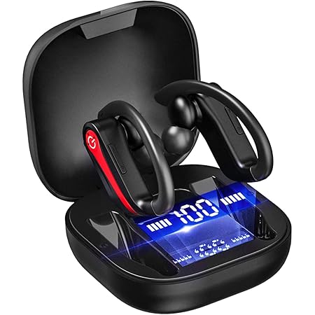 Amazon Com Wireless Earbuds Bluetooth 5 1 Headphones Sports Bluetooth Earbuds Noise Cancelling Wireless Earphones In Ear With Mic Deep Bass Earhooks Ip7 Waterproof 40h Playtime Headset For Running Gym Electronics