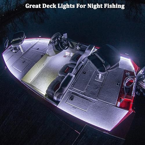Miniatura 9 de Botepon Luces de barco para pesca nocturna, luz adhesiva para cubierta de barco, luz interior, luces de inundación y esparcidor para pontón, lanchas