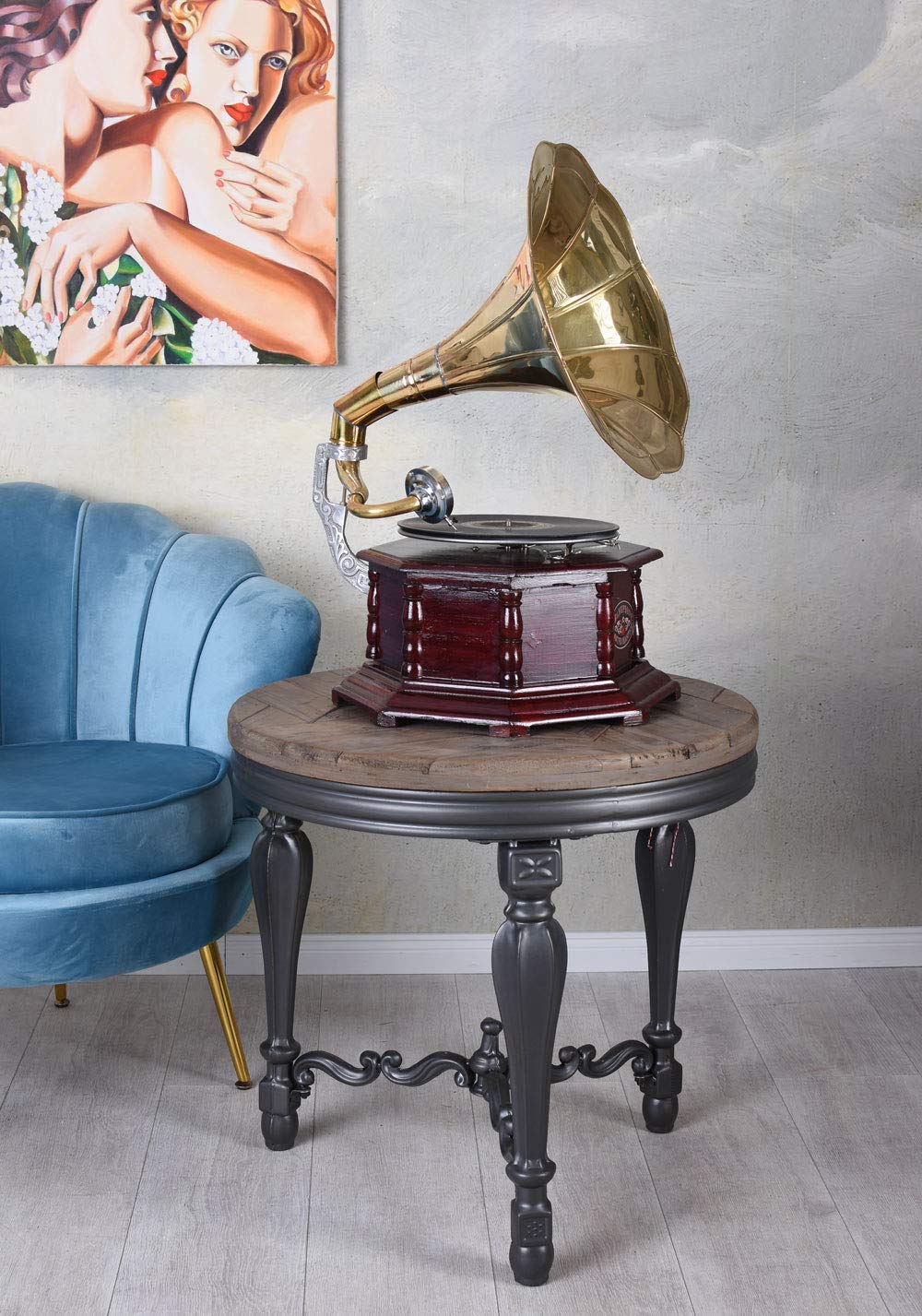 Trichtergrammophon his Masters Voice Tischgrammophon Dekoration Grammofon Antik Grammophone lup006 Palazzo Exklusiv