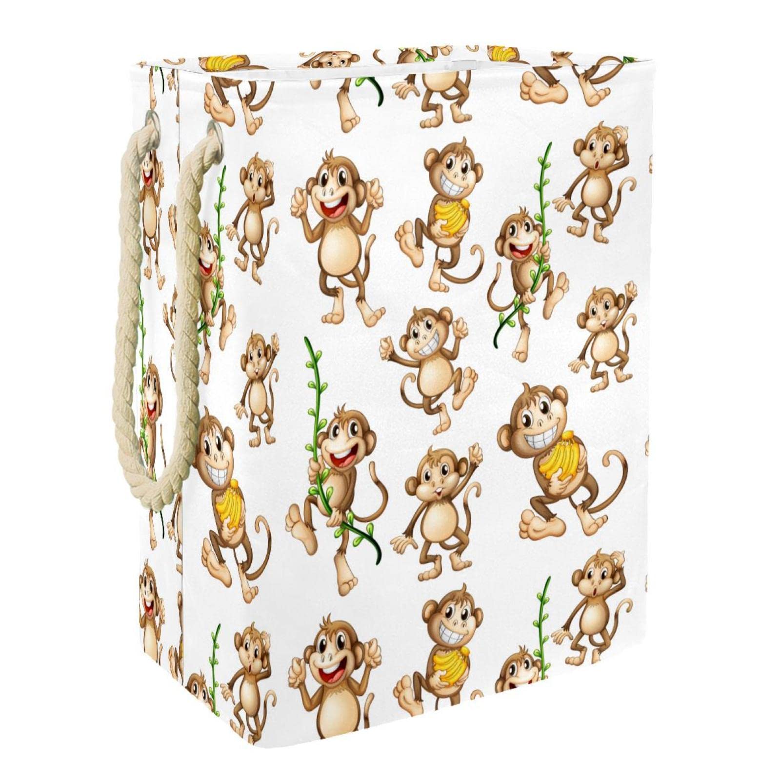 Panier à linge personnalisé motif singe pour éviter le linge qui traîne au sol