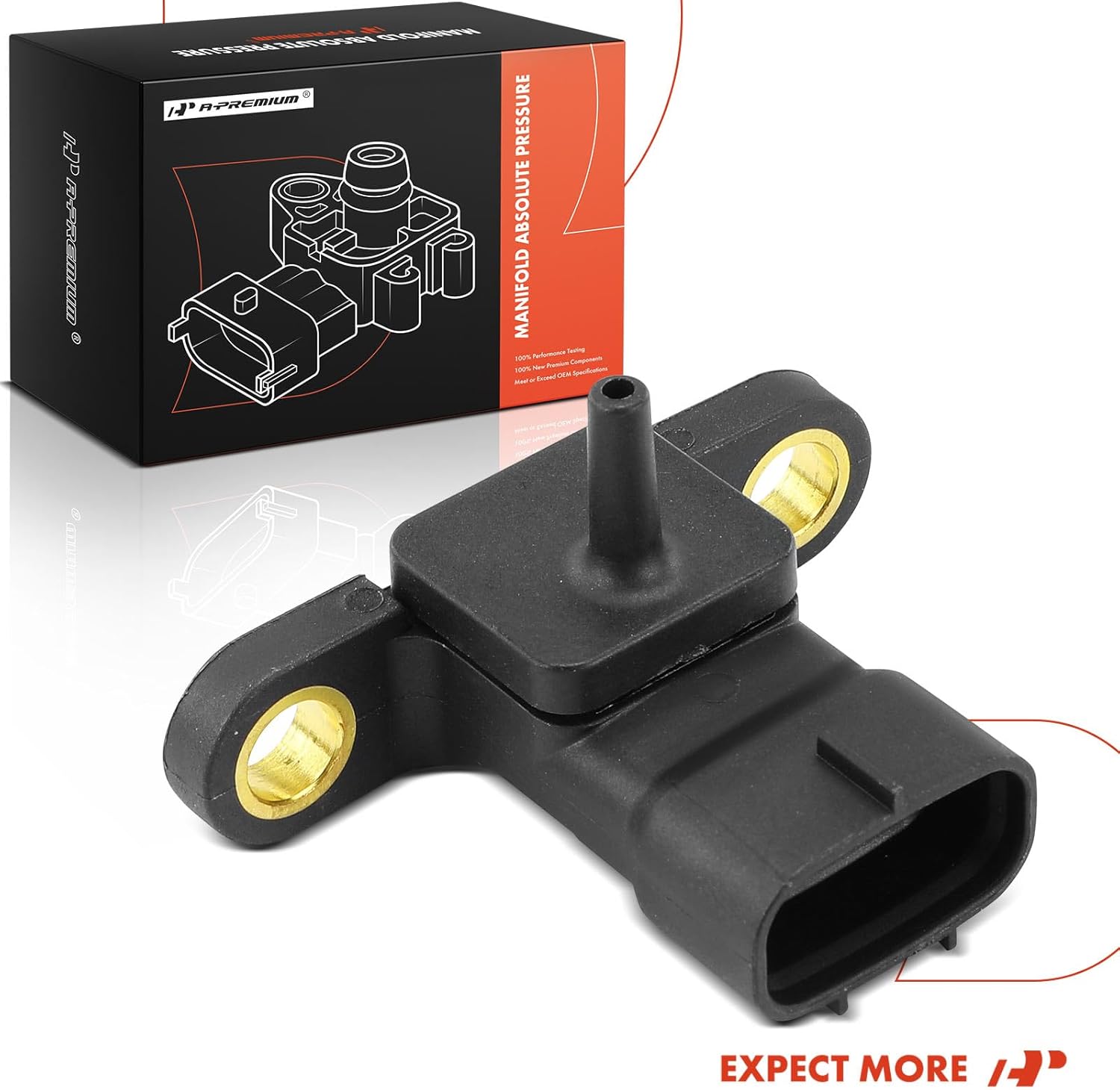A-Premium Manifold Pressure (MAP) Sensor [3 Pins] Compatible with Subaru Forester 1998-1999, Impreza 1995-1998, Legacy 1995-1999, SVX 1996-1997, 1.8L 2.2L 2.5L 3.3L