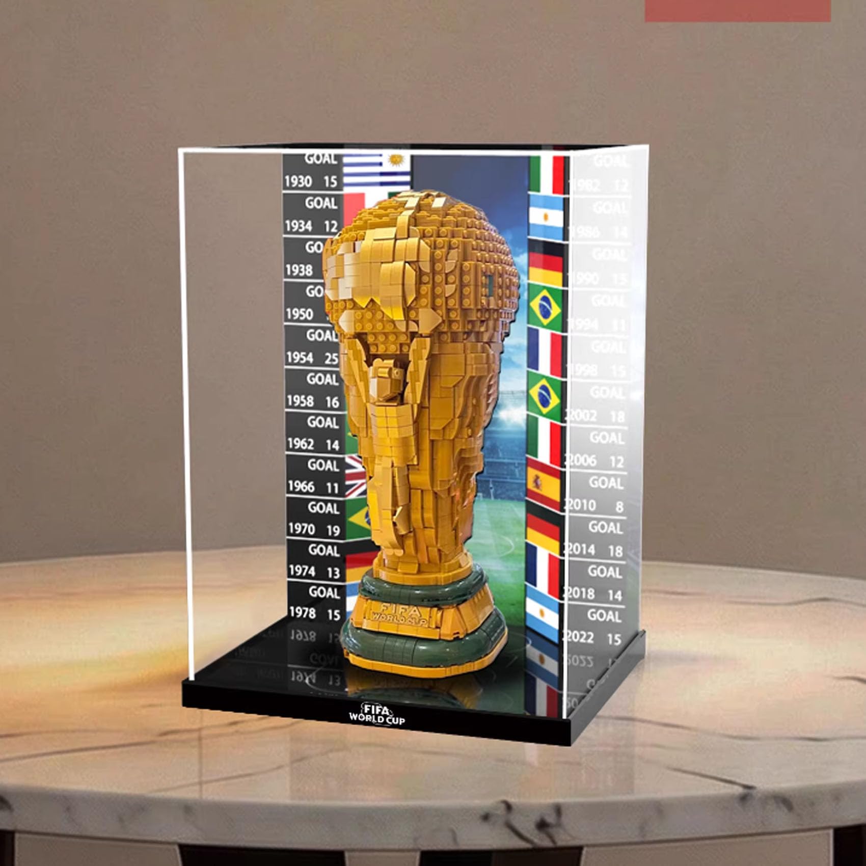Vitrina acrílica para Le-go 43020 modelo de trofeo de la Copa Mundial de la FIFA, caja expositora a prueba de polvo (solo caja de exhibición)
