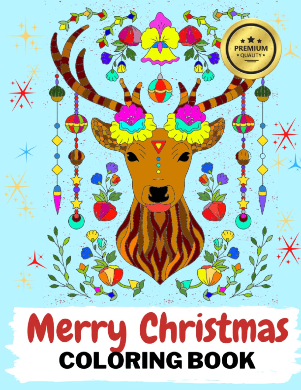 Merry Christmas Coloring Book: 40 Cute Christmas Coloring Pages for Kids on 3x Premium Quality Paper, Hand-drawn, Holiday-themed Illustrations of ... Books 2022), Xmas Gift and Relaxation
