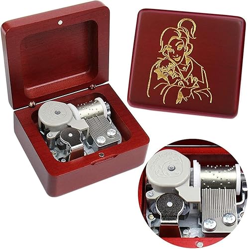 Miniatura 60 de Caja de música Sinzyo con mecanismo de madera tallada clásica caja musical regalo para Navidad, cumpleaños, día de San Valentín, el mejor regalo