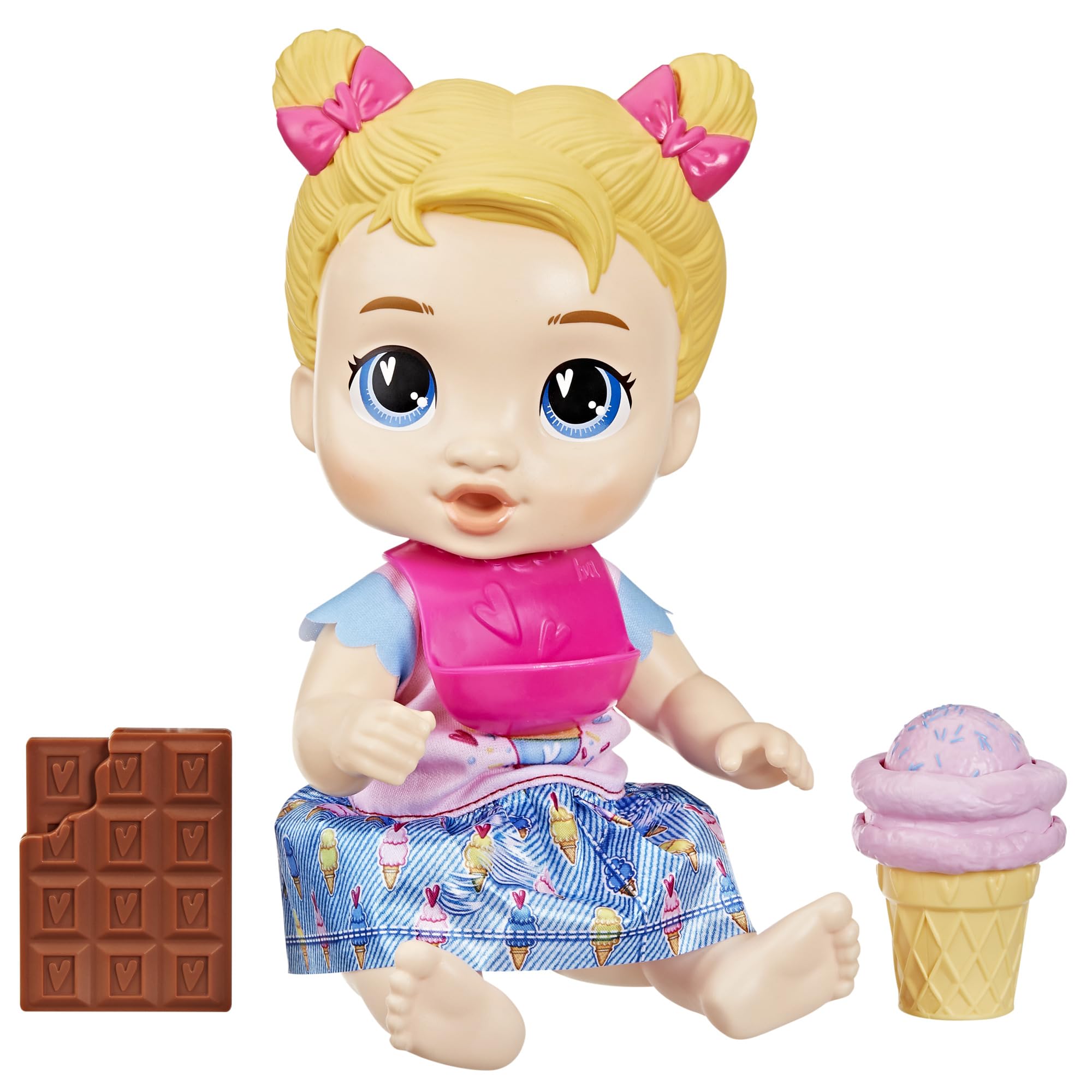 Baby Alive Sweet Snacks Harper Hugs Doll with Food Accessories, Blonde Hair, 28 cm, Toys for 3-year-old Girls and Boys & Up