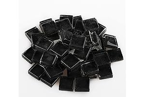 1x1 Black Glass Mosaic Tiles for DIY Crafts and Home Decor