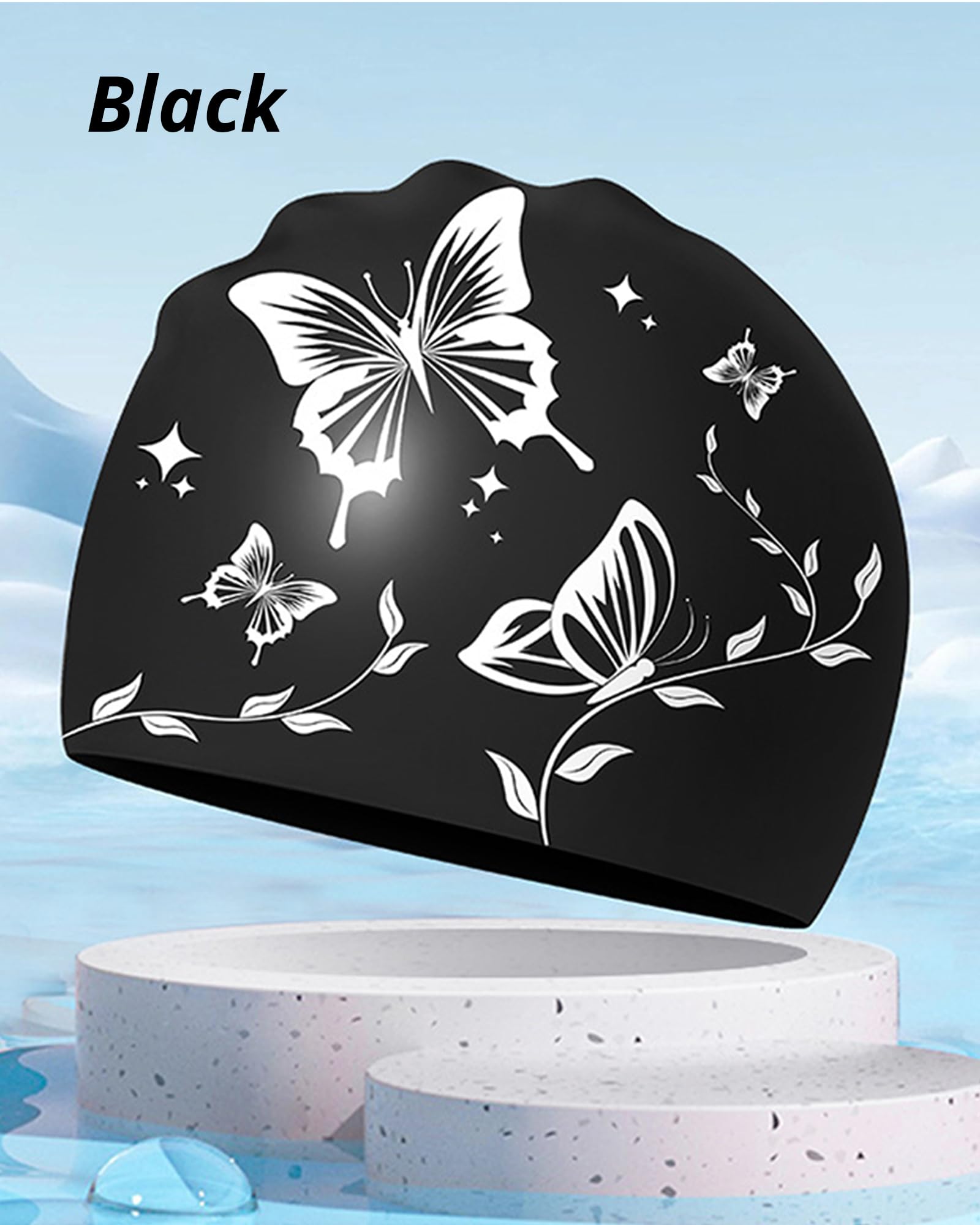 Cuffia Piscina Donna in Silicone Antiscivolo, Resistente all'Acqua – Design Elegante per Nuoto