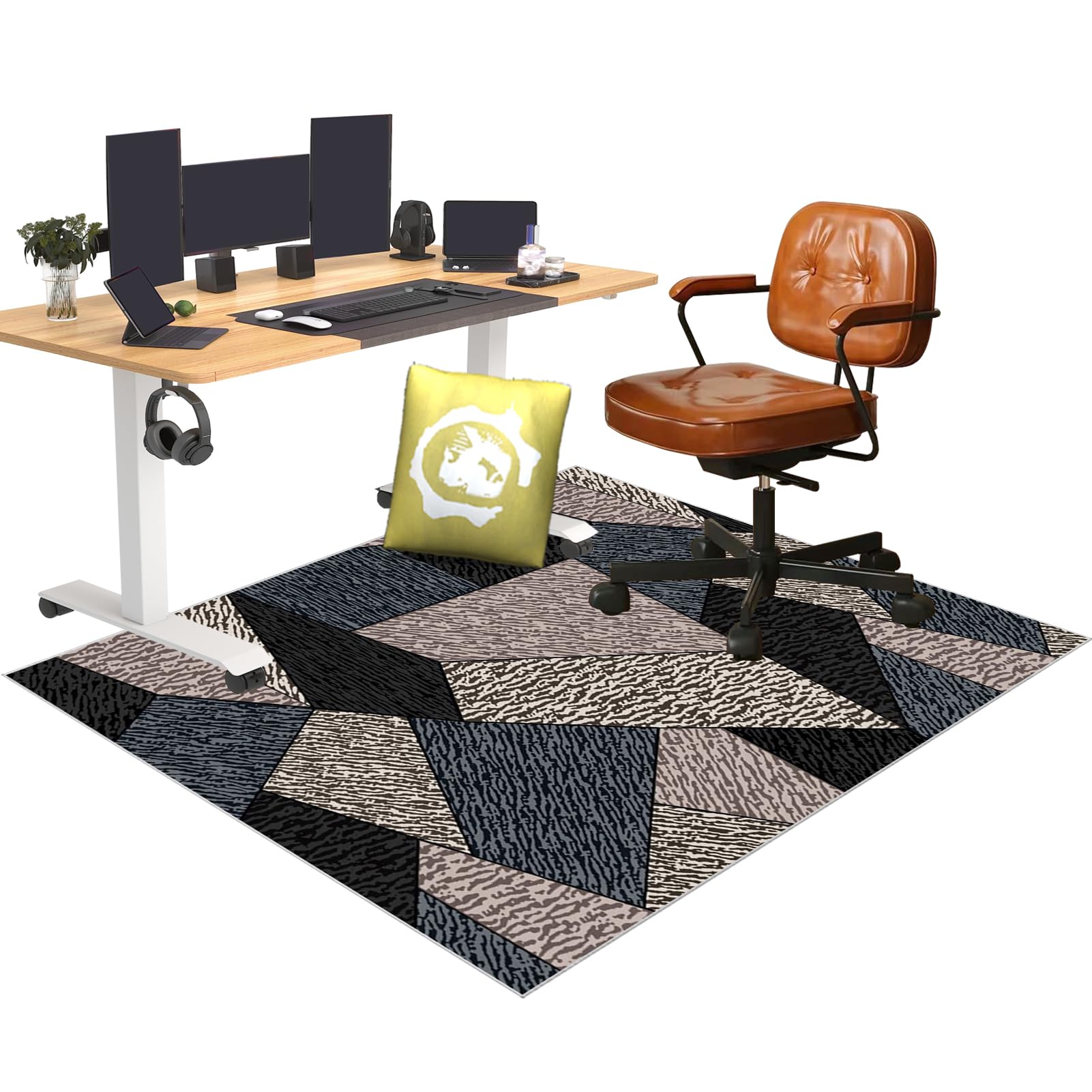 Tapis de chaise de bureau 120 x 160 cm idéal pour espace gaming et télétravail