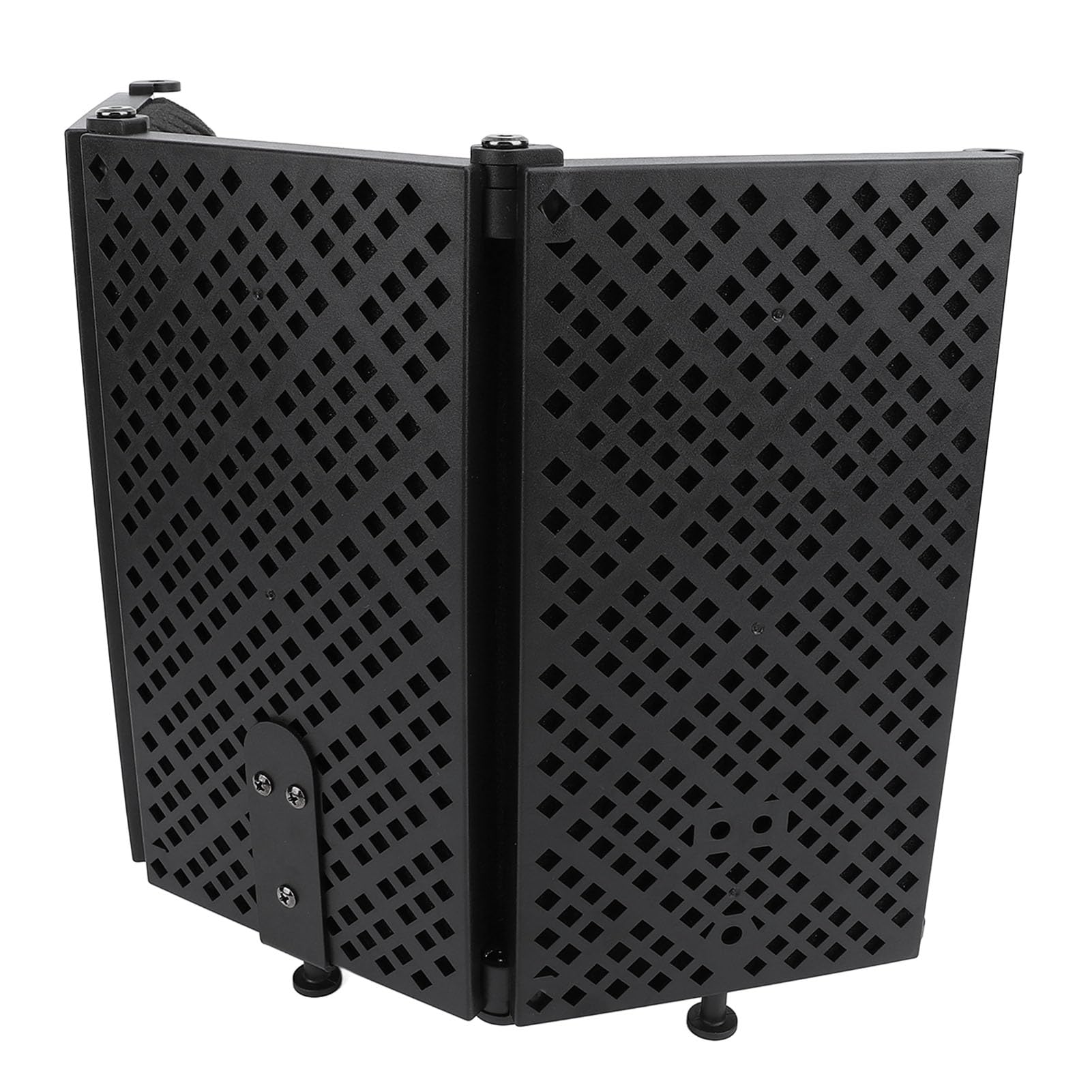 Qqmora Escudo de Micrófono Plegable Aislamiento Ignífugo Soporte de Metal Trípode Ajustable Escudo de Micrófono para el Trabajo Diario, Grabación ABS Esponja de Espuma EVA