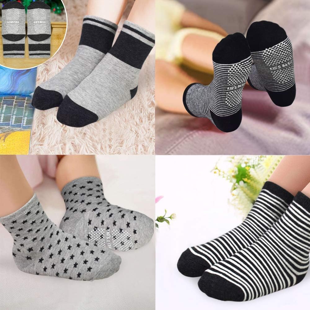Tphon Non Slip Kids Toddler Socks with Grippers Baby 12 Pairs Anti Skid Socks for Boys Girls 0-7 Year Children - Image 5
