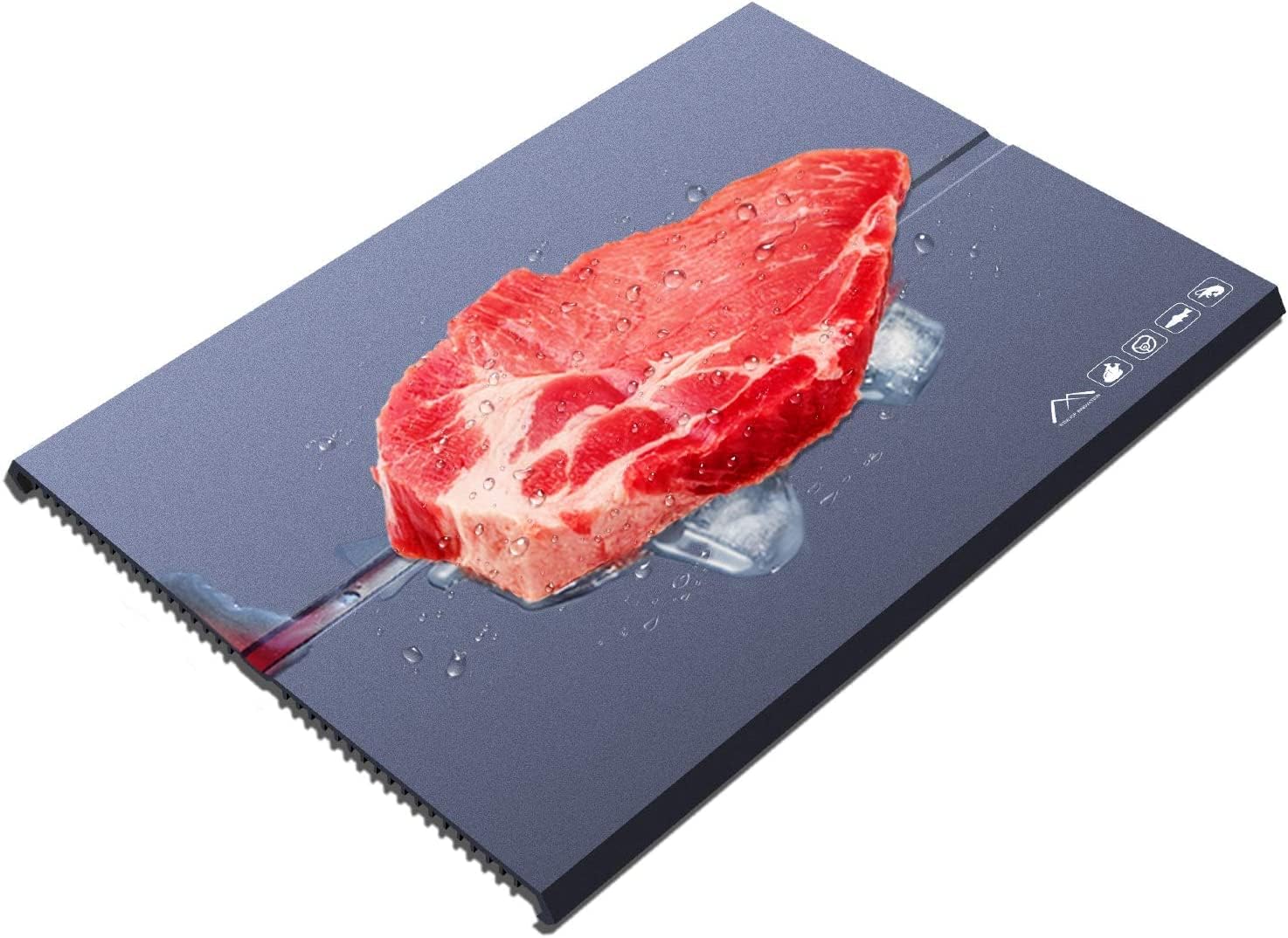 解凍プレート-HDF航空合金材質で、快速的、自然的に食べ物を解凍させ、普通の解凍板より速く解凍できます、海鮮、肉類、ステーキの快速解凍皿、急速解凍プレート (青い) (青い)