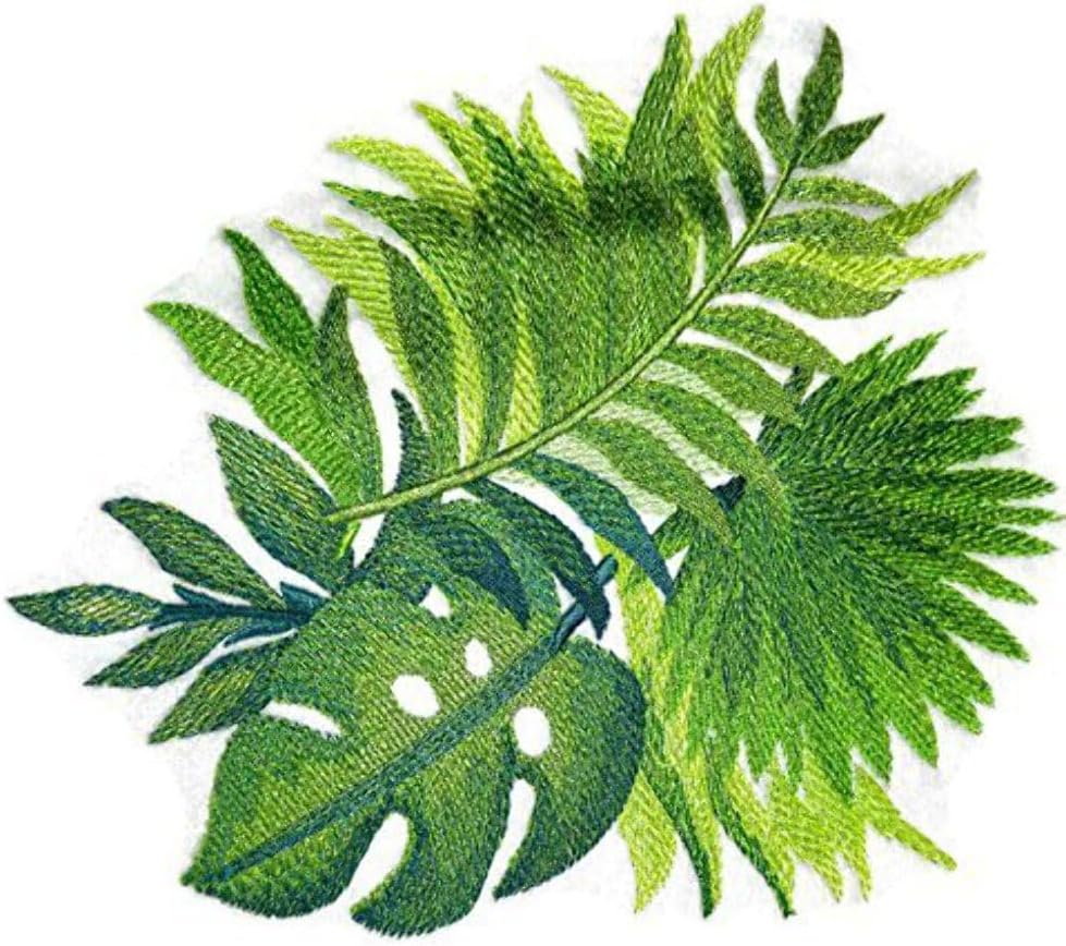Custom and Unique Watercolor Tropical Leaves [Watercolor Tropical Leaves] Embroidered Iron on/Sew Patch [6.84" * 8.16"] [Made in USA]