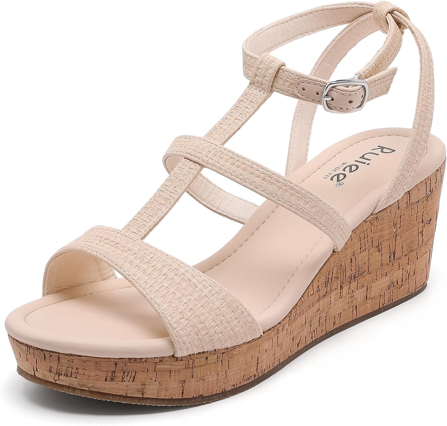 Ruiee Womens Wide Width Wedge Sandals. 258001 ND 12.5