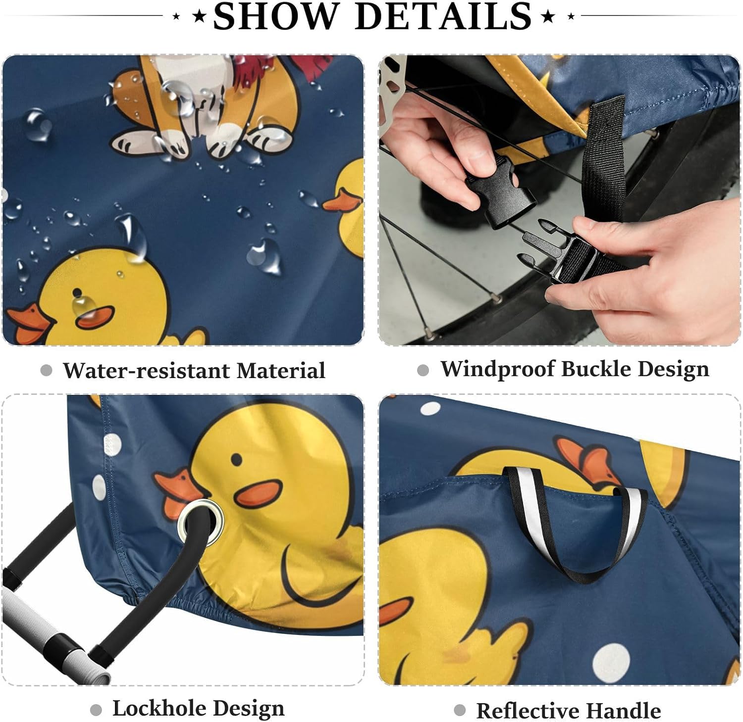 ALAZA Corgi Dog Duck Cute Bike Cover Waterproof Outdoor Ebike Bicycle Covers Tarp Protection for 1/2 Bikes, Sun UV Dust Wind Proof