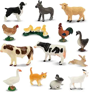 TOYMANY 14PCSミニ農場動物フィギュアセット ミニ動物フィギュア リアルな動物模型 養殖場 農場 家畜 PVCプラスチック製 おもちゃ 玩具 誕生日プレゼント 飾り物 コレクション ６歳以上