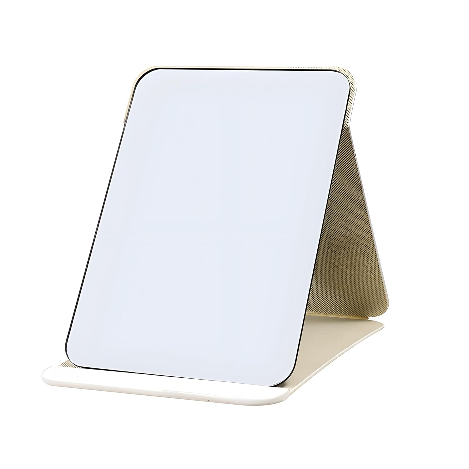 IAZO Folding Tabletop Makeup Mirror, Round Edge Portable Multi Stand Angle Hand Free Mirror, Ultra-Slim Travel Makeup Mirror for Home, Vanity (White Pack of 1) IAZO Folding Tabletop Makeup Mirror, Round Edge Portable Multi Stand Angle Hand Free Mirror, Ultra-Slim Travel Makeup Mirror for Home, Vanity (White Pack of 1)