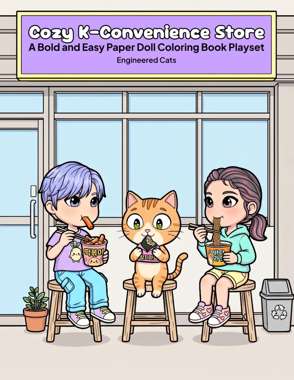 Cozy K-Convenience Store: A Bold and Easy Paper Doll Coloring Book Playset