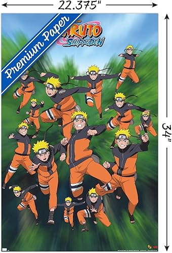 Miniatura 3 de Trends International Naruto Shippuden - Póster de pared de poses, 22.375 x 34 pulgadas, versión premium sin marco