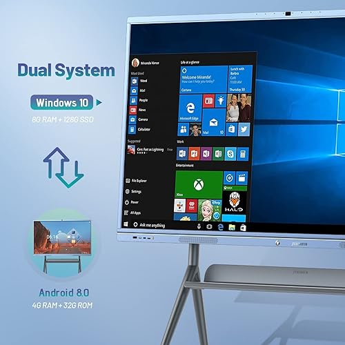 Miniatura 2 de Smart Board, 65 Inch All in One Interactive Whiteboard with 4K UHD Touch Screen Flat Panel, Digital Electronic Whiteboard Built in Dual System and