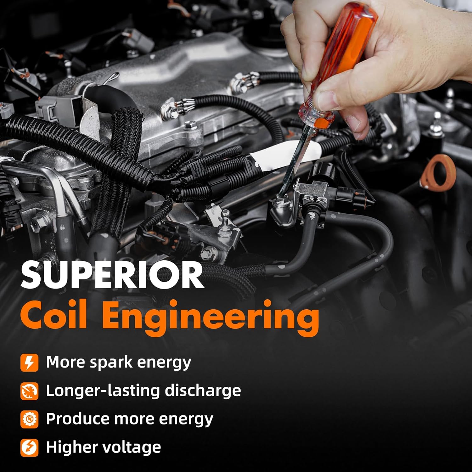 Ignition Coil Pack UF549 and Spark Plug 93501 Compatible with 2007-2019 Nissan Infiniti Altima Versa Sentra Cube NV200 M56 FX50 QX60 1.6L 1.8L 2.0L 2.5L L4 4Pcs