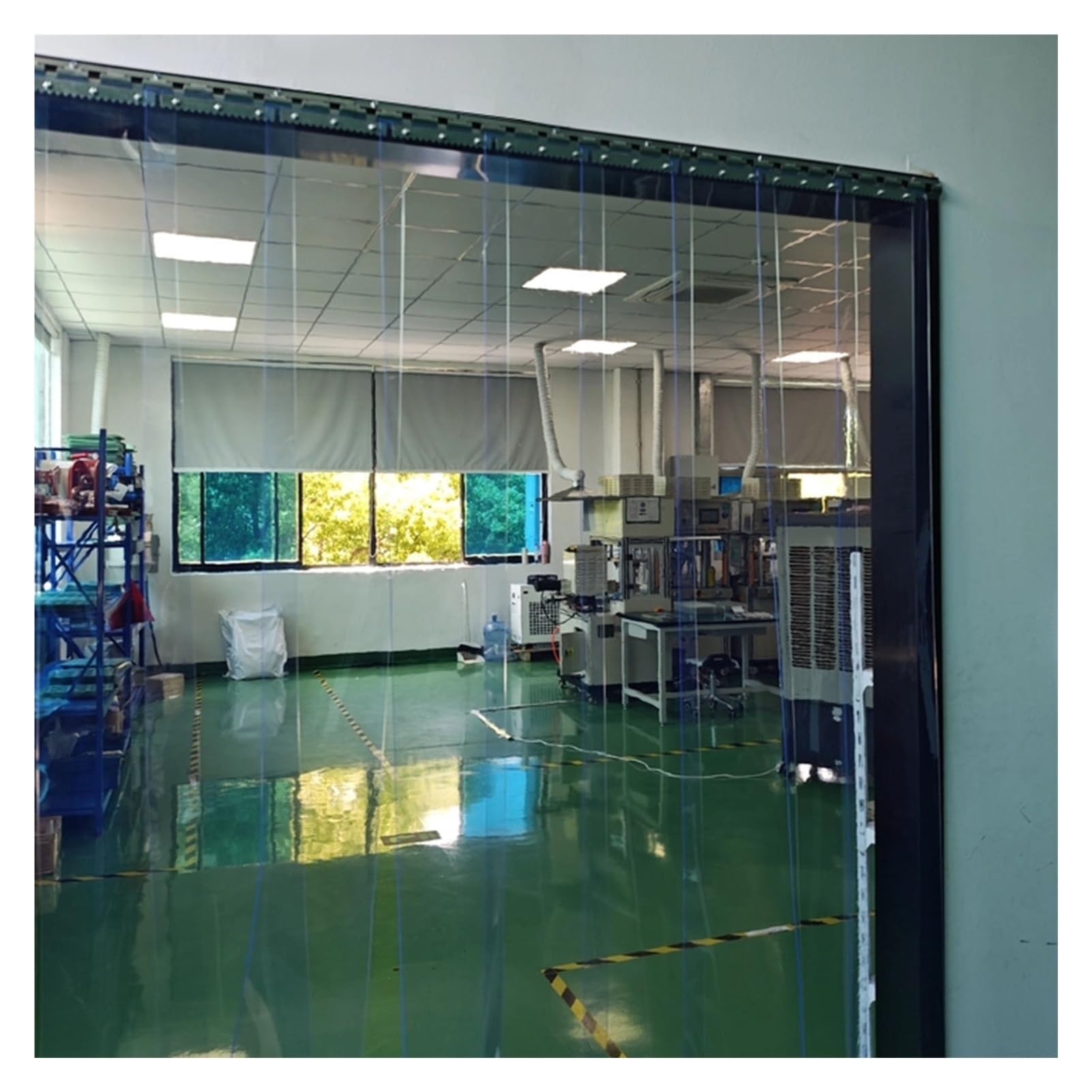 Lamelles Verticales Pliable Et Coulissant Convient pour Le Garage Débarras Rideau À Lanières en PVC Rideau A Lamelles Stores Verticaux(29.53x90.55in/0.75x2.3m)