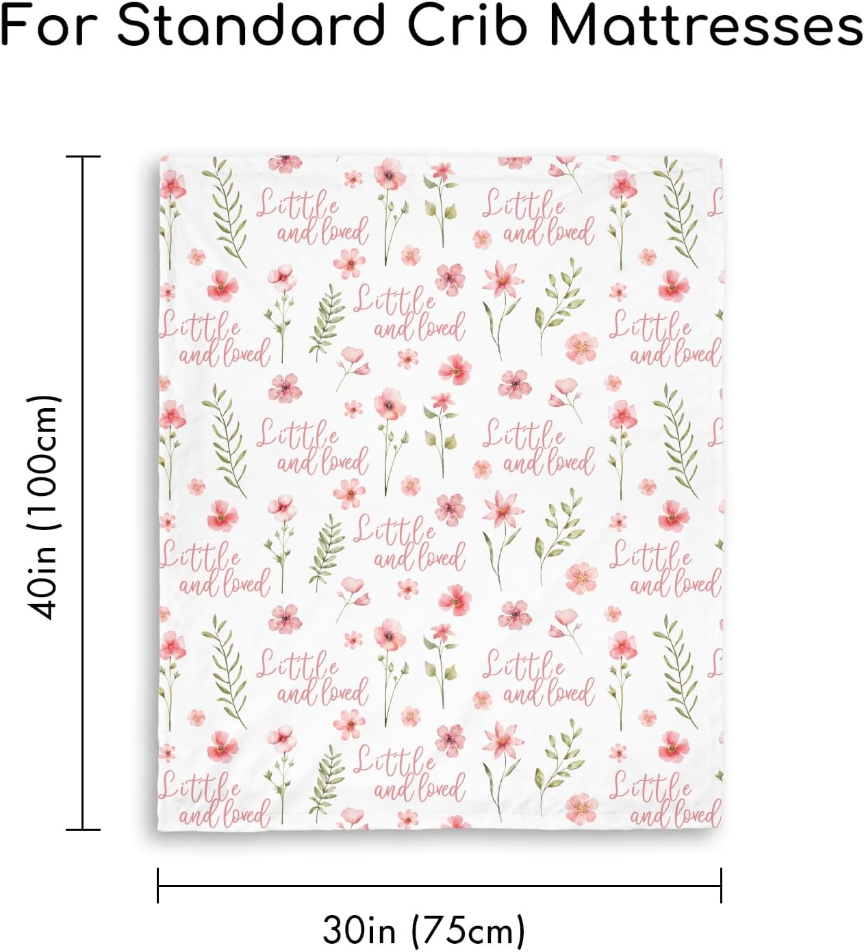 Floral Baby Blankets for Girls - Super Soft Nursery Minky Blanket, Newborn Baby Blanket with Double Layer Dotted Backing, Pink Lightweight Bed Throw Blanket, 30 x 40 Inch - Image 7