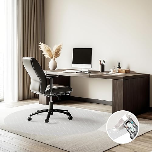 Tapete resistente para silla de oficina de 36 x 36 pulgadas, material de cloruro de polivinilo para suelo alfombrado, protector de alfombra