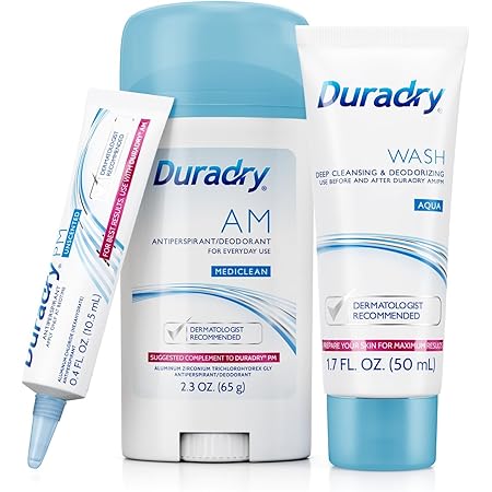 Duradry 3-Step Protection System - Prescription Strength Antiperspirant Deodorants Specially Formulated For Excessive Sweating or Hyperhidrosis. Block Sweat and Odor