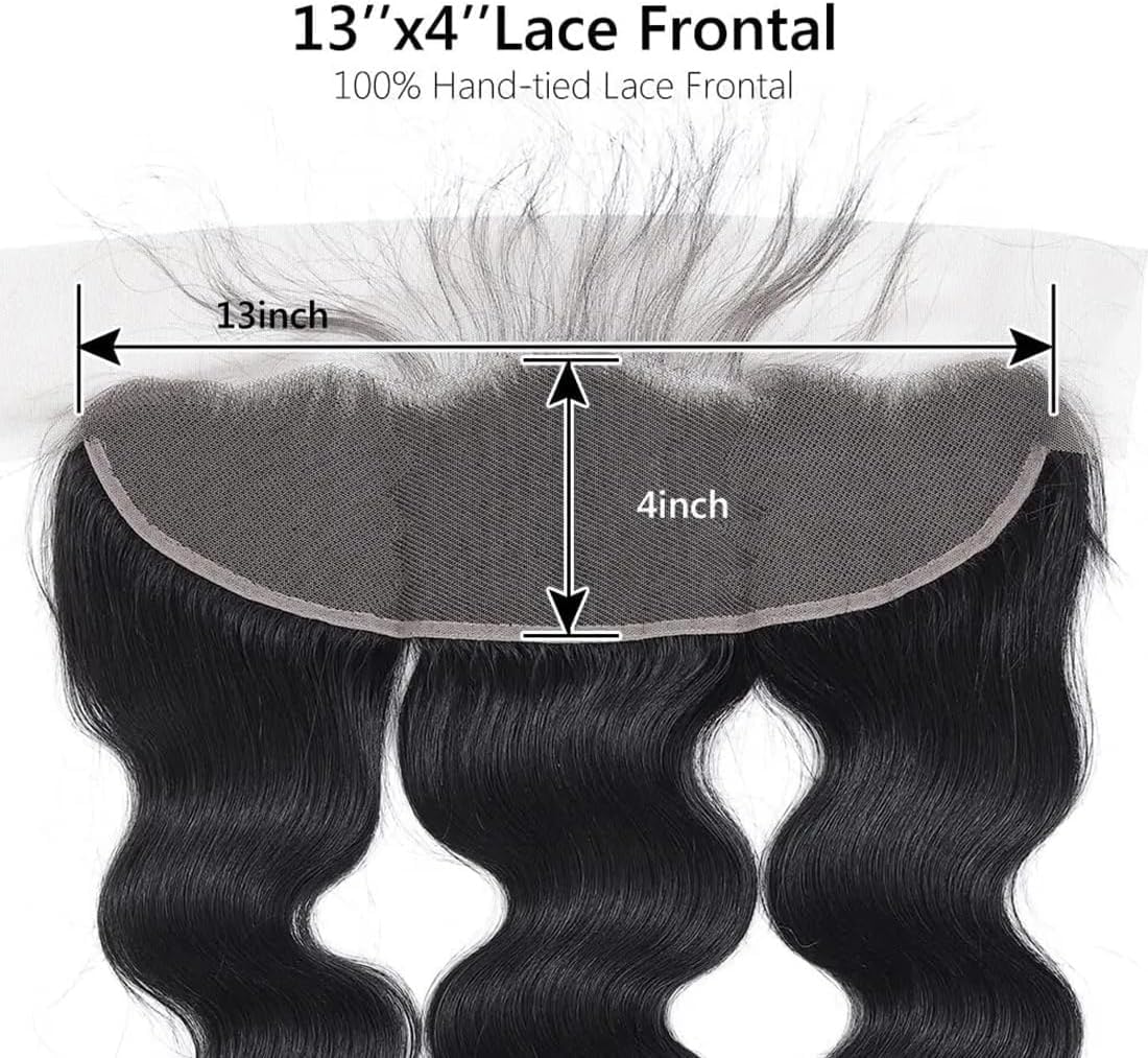 Sexycat Body Wave 13x4 Lace Frontal Human Hair 20 Inch Natural Hairline Ear to Ear Lace Frontal Pre Plucked with Baby Hair Natural Color - Image 3