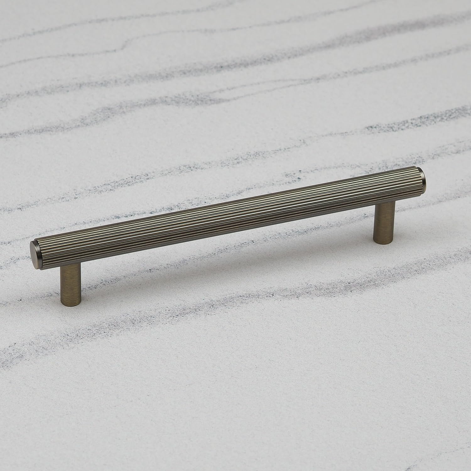 Handle & Home Antique Brass 160Mm Reeded Cabinet Handle Textured Cupboard Door Drawer Furniture Pull