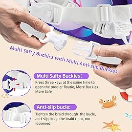 Coast Guard Approved UL Toddler Floaties for Age 2/3/4/5/6 Years OldDouble Crossed Strap Kids Swim Vest for 22-66 lbs Kids Swim Training Learning