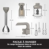 Ninja Foodi 3-in-1 Stabmixer Stufenweise Anlauf, 2 Misch-und 5 Rührgeschwindigkeiten zum Zerkleinern, Mischen, Kneten und mehr, spülmaschinenfest, Stone Gold CI100EUSTGD - 11