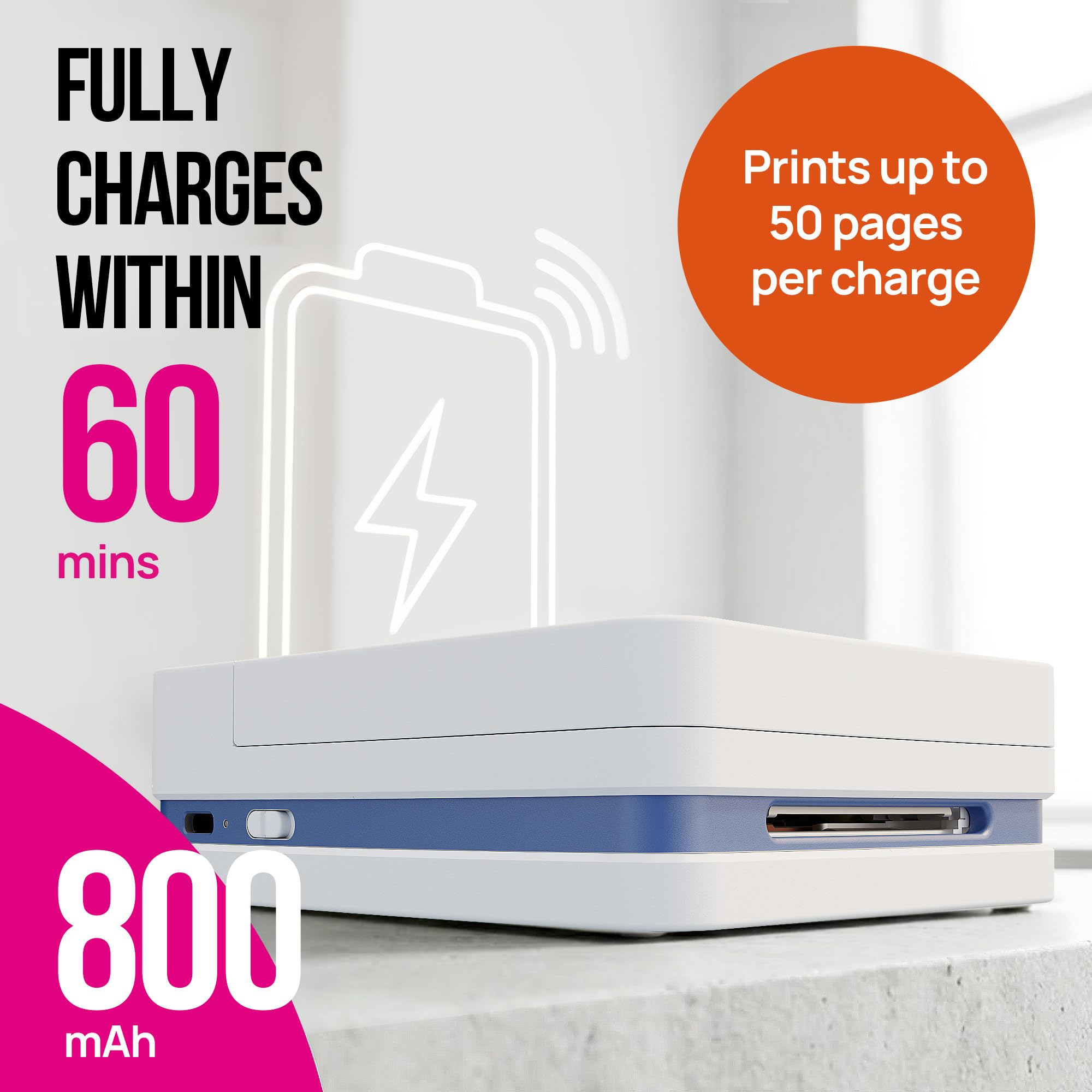 Nelko PP01 - Impresora fotográfica portátil con 100 hojas de papel y cartucho de tinta, impresión instantánea de fotos para iOS/Android, mini impresora de tamaño de bolsillo con aplicación de edición