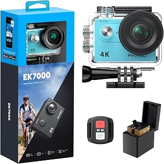 AKASO EK7000 4K 30FPS Action Camera 20MP WiFi EIS 131FT Waterproof Remote Blue