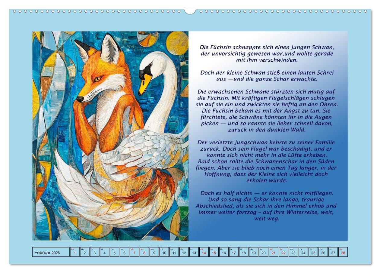 Die Jahreszeiten. Retromärchen (Wandkalender 2026 DIN A2 quer), CALVENDO Monatskalender: Ein zauberhafter Jahreszeitenkalender mit Illustrationen und ... und Englisch bei Amazon. (CALVENDO Kunst)