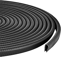 Vista 9 de Protector de borde de goma de 10 pies/3 m, protector de borde de puerta sin adhesivo, tira de sello de borde en forma de U con clips de metal