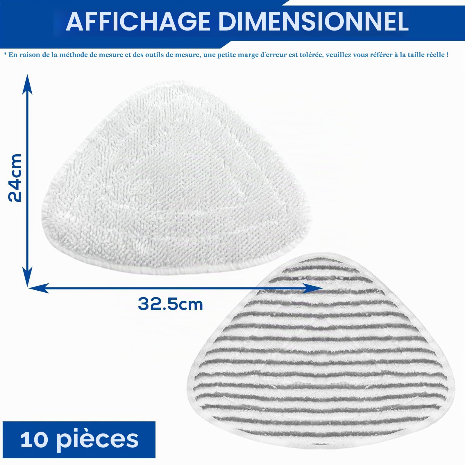 Pack De 10 Housse De Rechange Pour Nettoyeur Vapeur: Microfibre Durable et Forme Parfaite, Lavable En Machine Nettoyage Efficace, Pour Nettoyeur Vapeur Vileda (Blanc, Gris)