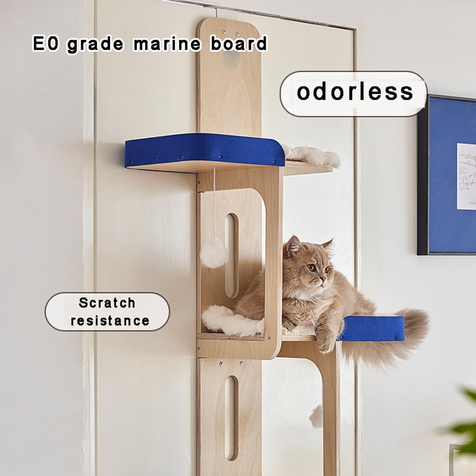 Appeso a 4 Strati Gatto Tiragraffi Porta Appesa Utilizzando Tiragraffi Verticali con Pannello di Feltro E Tappezzeria Smontaggio Senza Lasciare Segni Tiragraffi per Gatti