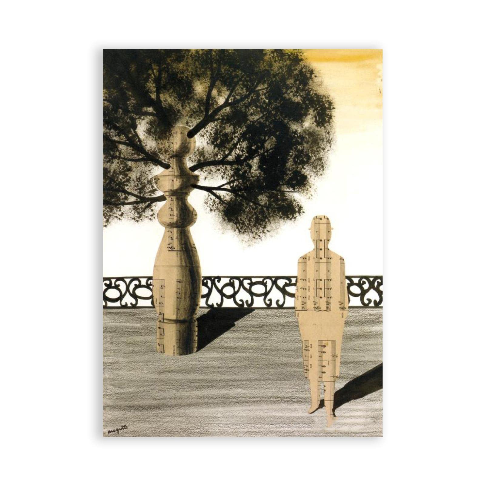 IKYE Famous Wall Art. René Magritte Reproduction of famous paintings. René Magritte Canvas Picture For Home Decor.(Untitled) 30x48cm(11.8x18.9in) Frameless