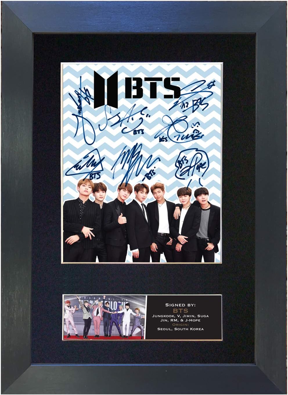 BTS #1 Boy Band Signed Reproduction Autograph Mounted Photo Quality Print A4#759