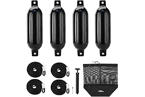 Affordura Boat Fender: 4-Pack Dock Bumpers & Ropes for Pontoon Protection