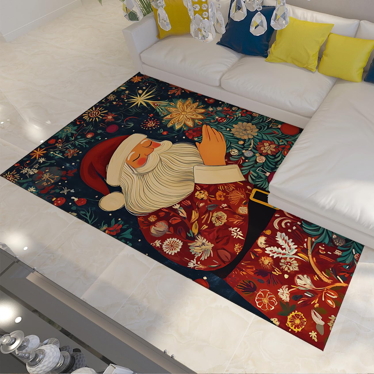 Tapis Noël antidérapant pour salon pour éviter les glissades