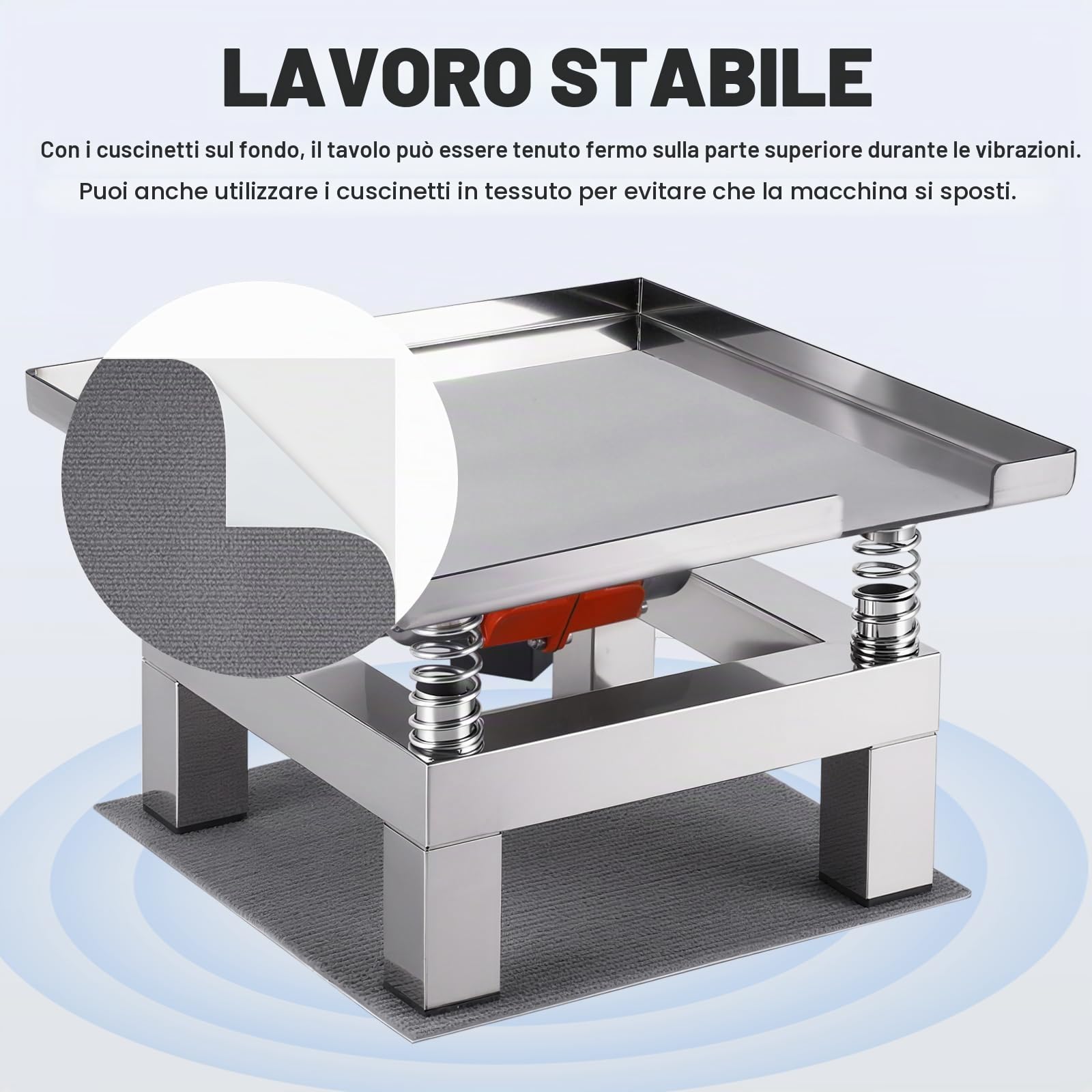 YUCHENGTECH Tavolo Vibrante Calcestruzzo 35x35cm 3000-3600rpm 50W | Tavolo Vibrante Laboratorio per Cemento, Calcestruzzo, Resina, Gesso e Cioccolato, Capacità 10kg
