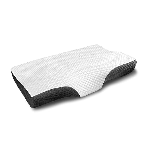Contour Memory Foam Pillow Orthopedic Sleeping Pillows, Ergonomic Cervical Pillow for Neck Pain - for Side Sleepers, Back and Stomach Sleepers, Free Pillowcase Included (Firm & Standard Size