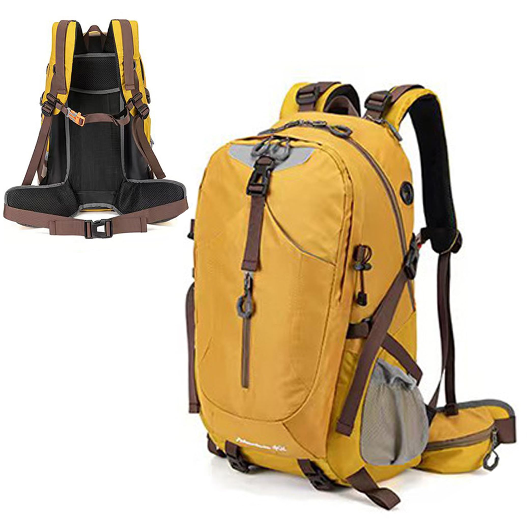 Camping-Rucksack für Männer und Frauen, leichter Wanderrucksack, gelb