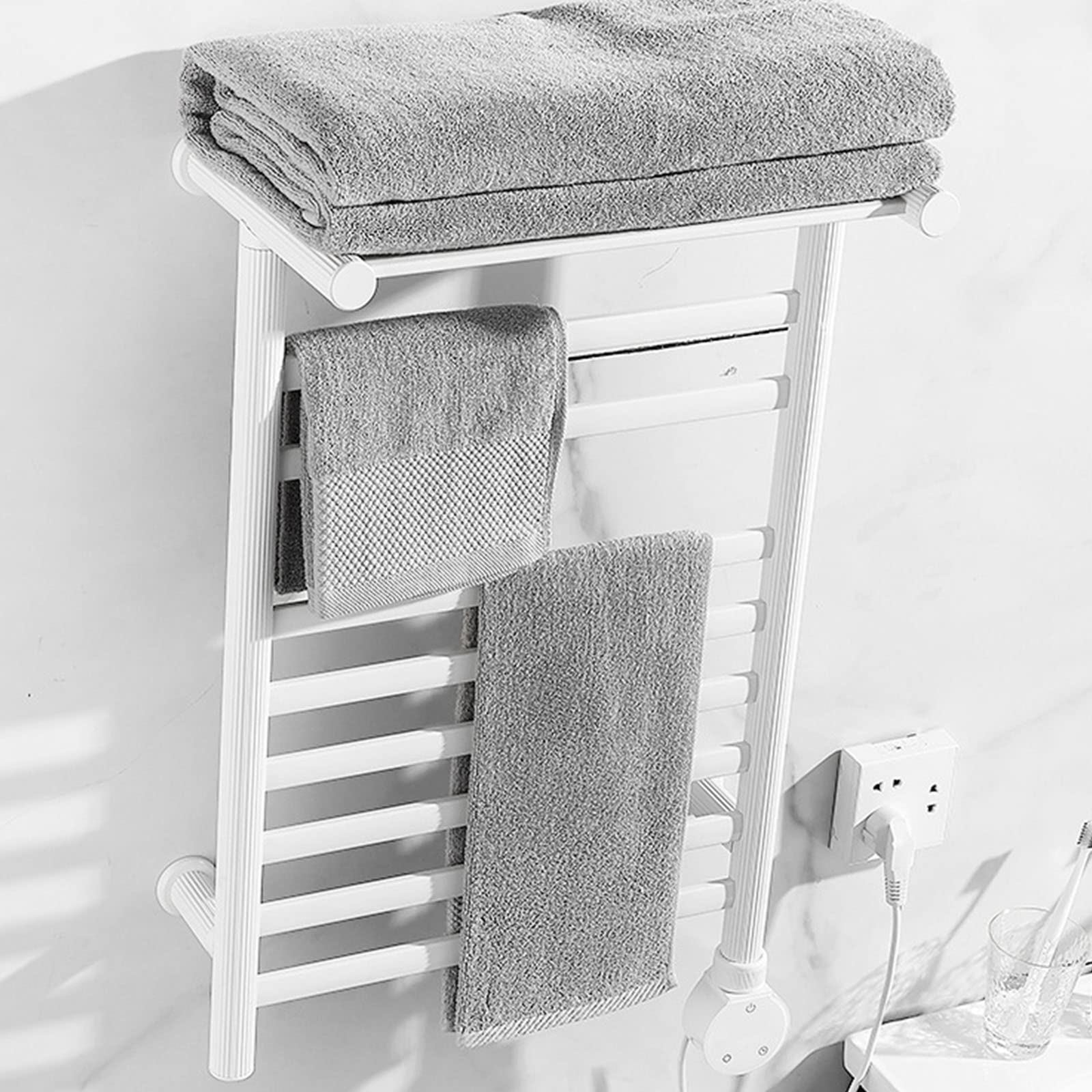 Radiador toallero para baño montado en pared que mantiene tus toallas cálidas y secas siempre