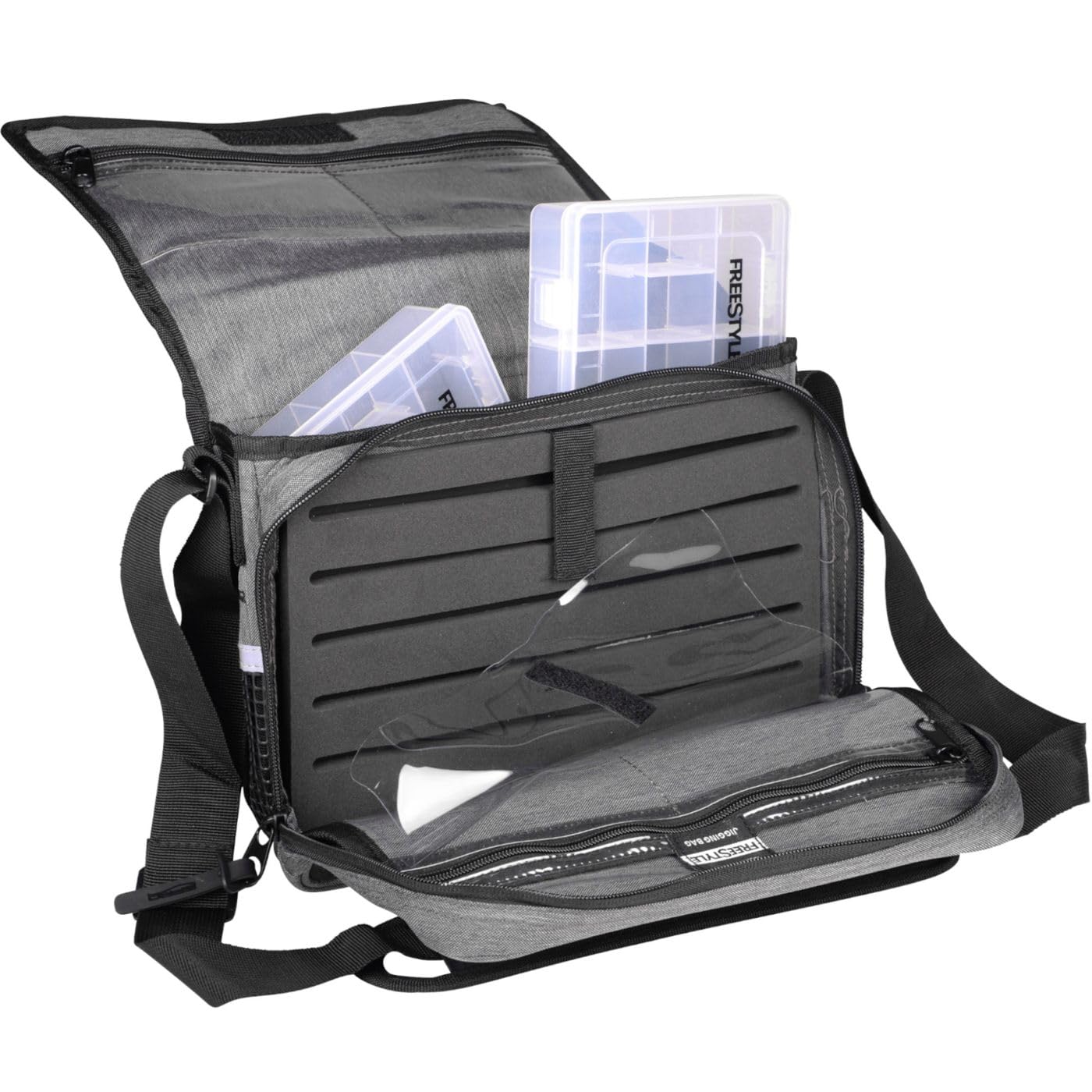 Spro Freestyle Jigging Bag V2 30x10x23cm - Kunstködertasche für Gummiköder, Angeltasche zum Spinnfischen, Ködertasche für Raubfischangler