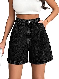 Girl's & Women's High Waisted Denim Shorts, 2025 Fashion Vintage Wash, Straight Cut (Short 234)